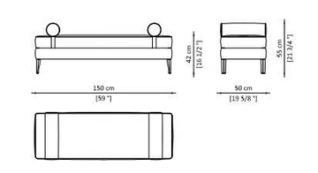 ELEGANCE - Fabric bench by Paolo Castelli - view 3